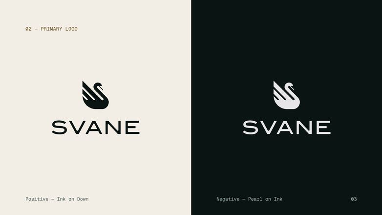 SVANE — primary logo, positive and negative