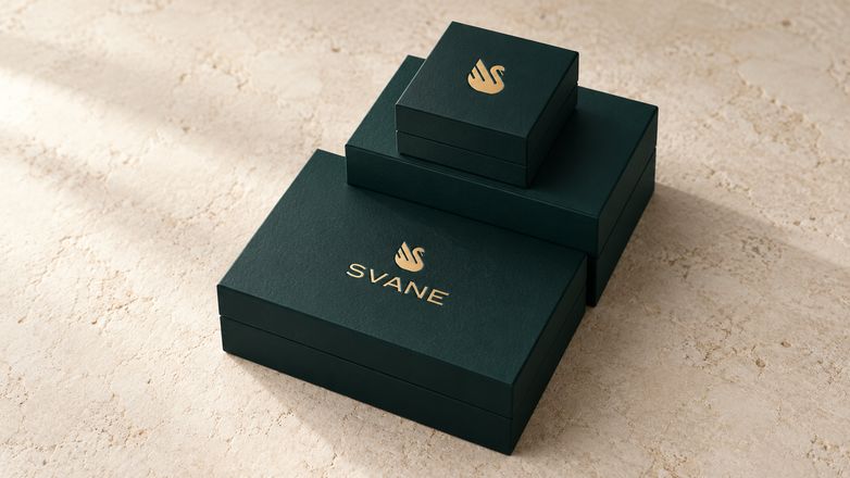 SVANE — jewellery box set, foil-stamped