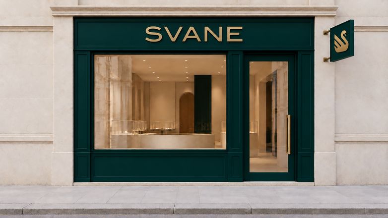 SVANE — storefront and projecting sign