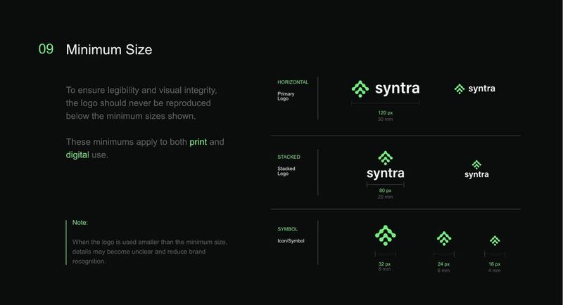 Syntra logo presentation — minimum size